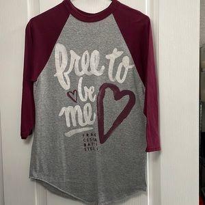 Ragland type shirt, Small, Gray & Maroon